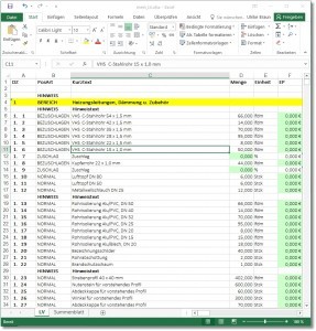 GAEB-Online 2016 und Excel 2016