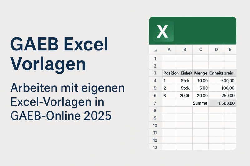 Excel-Vorlagen für GAEB Online 2025