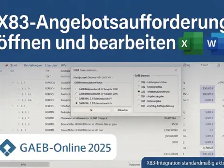X83-Datenintegration in GAEB-Online