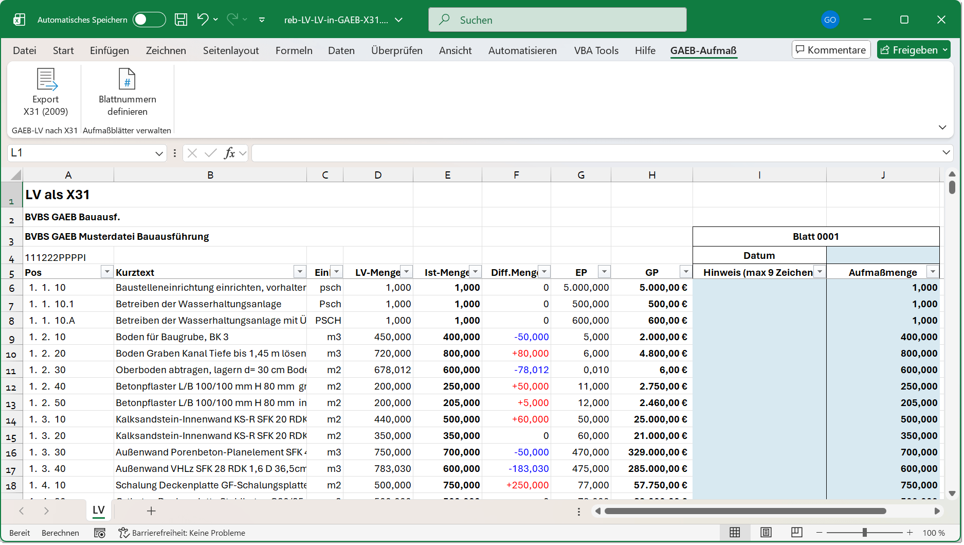 Der GAEB-X31-Generator: Schnell und einfach Mengenermittlungen als GAEB-Datei erzeugen 1 - GAEB-Online 2025