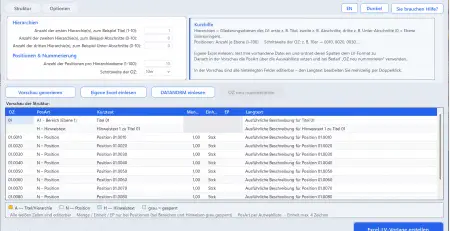 Excel-Generator für Leistungsverzeichnisse
