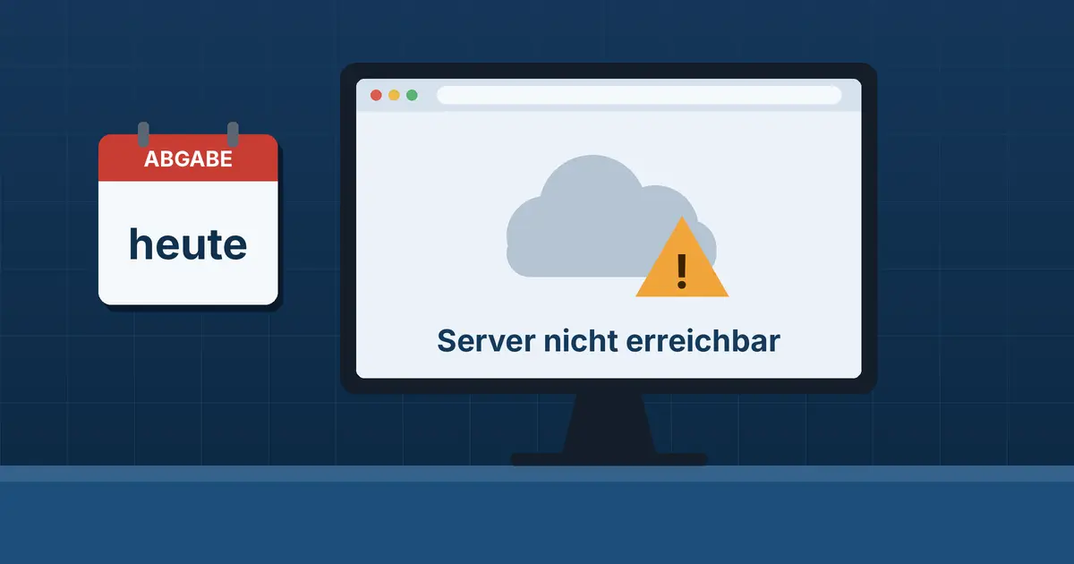 Server nicht erreichbar, dringende Meldung